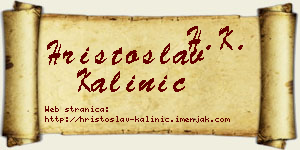 Hristoslav Kalinić vizit kartica